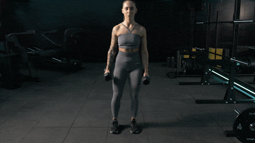 Dumbbells curtsy lunge