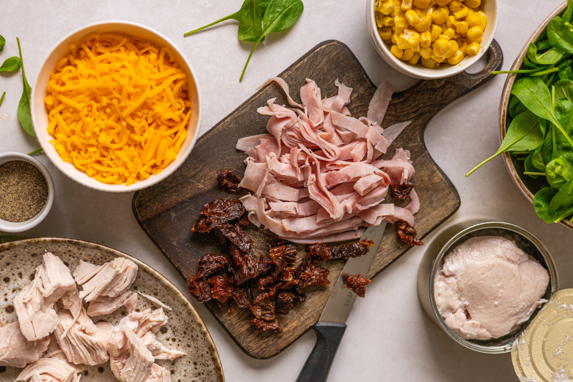 Prăjitură Bundt de pui cu spanac și brânză - Ingrediente