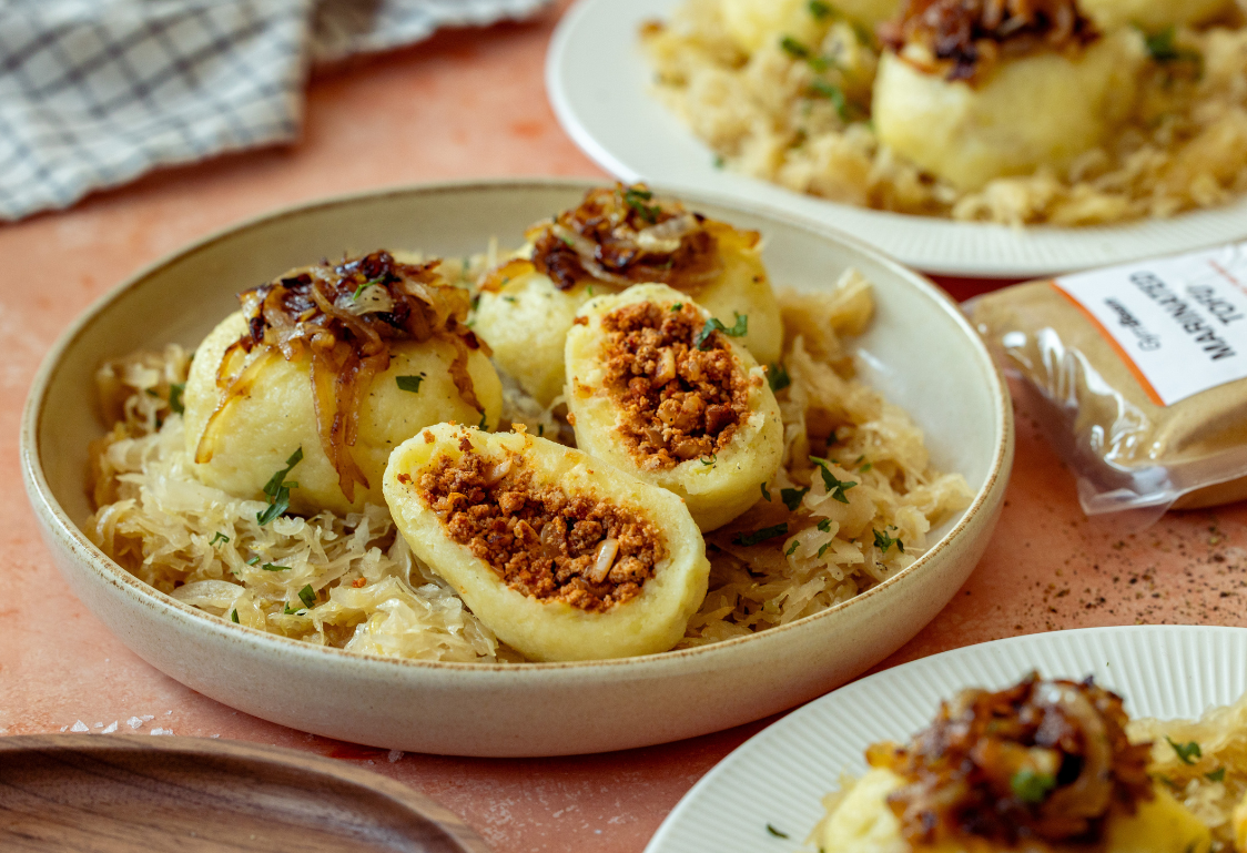 Găluște de cartofi umplute cu tofu 