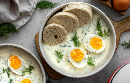 Rețetă Fitness: Sos de mărar cu găluște proteice din pâine