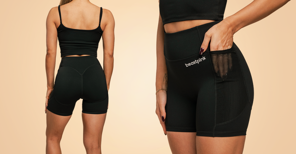 Pantaloni scurți Breeze pentru femei Black - BeastPink