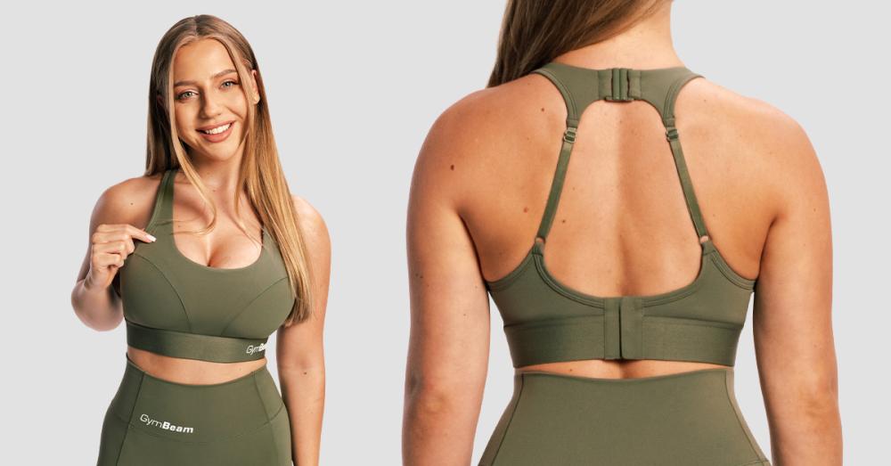 Sutien sport Combat Olive Grey - GymBeam