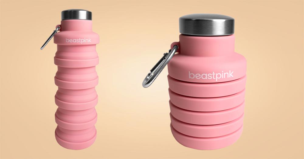 Sticlă de apă pliabilă roz 500 ml - BeastPink