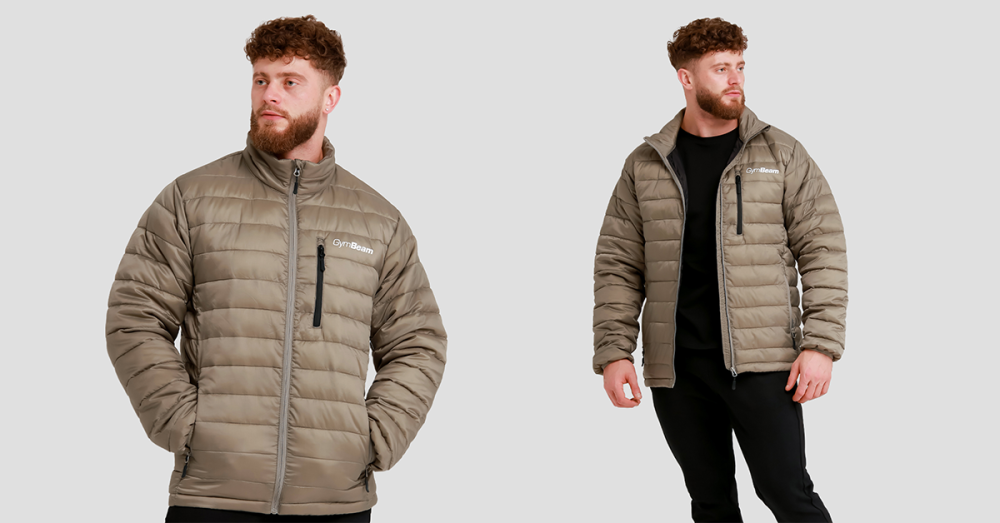 Geacă pentru bărbați Puffer Vetiver/Black - GymBeam