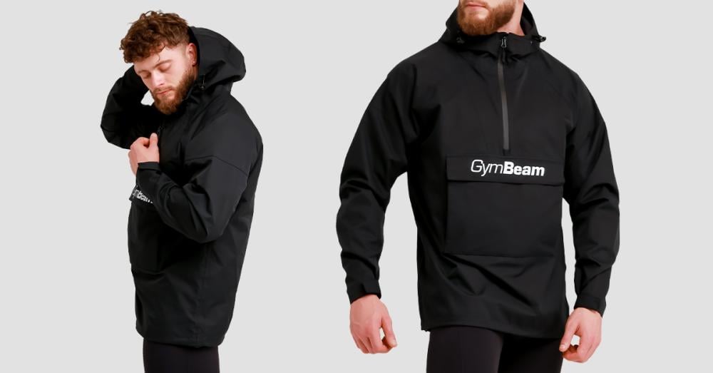 Geacă pentru bărbați Rain Smock Black - GymBeam