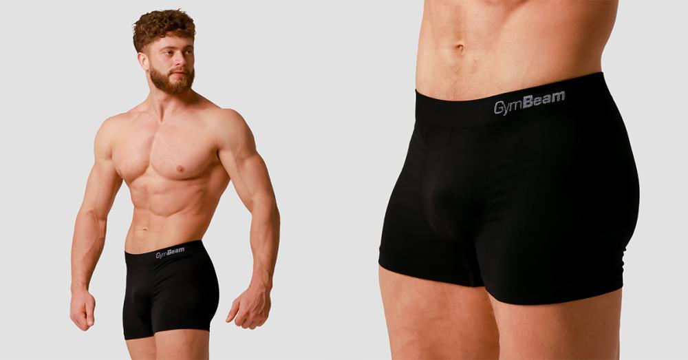 Boxeri pentru bărbați Seamless 2Pack Black - GymBeam 