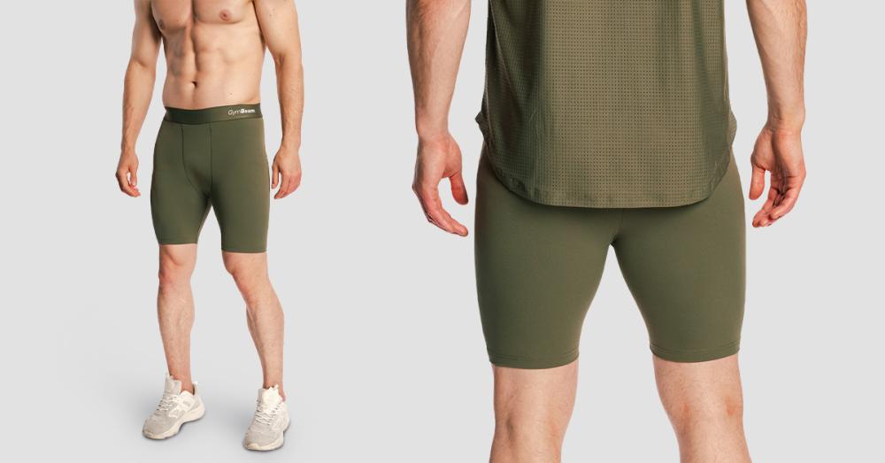 Pantaloni scurți de luptă pentru bărbați Olive Grey - GymBeam