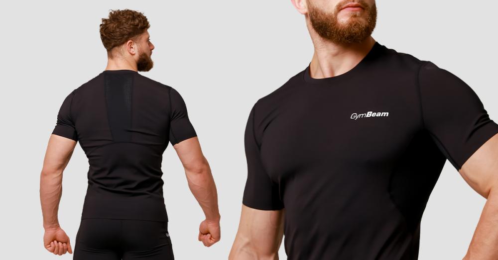 Tricou de compresie Mid Black - GymBeam