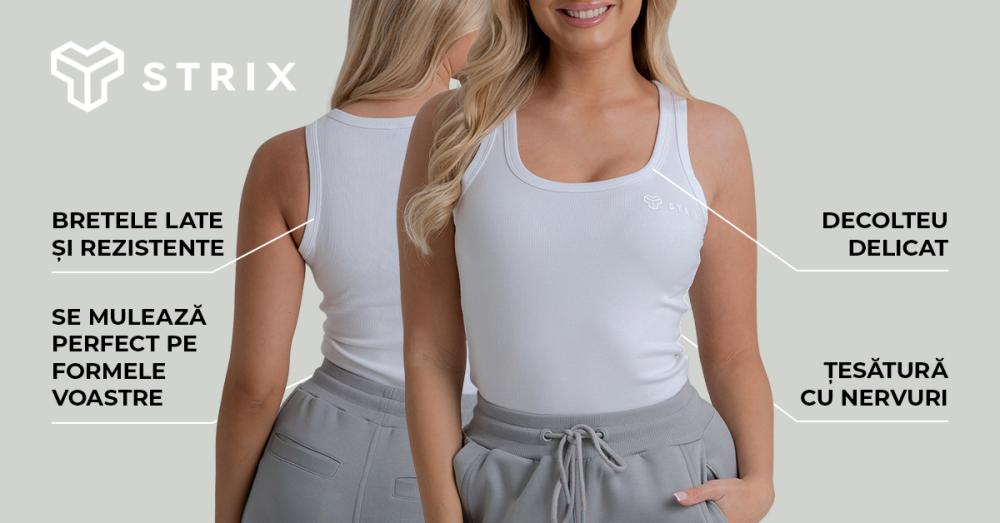 Tricoul femeii Ribbed Tank Top Black - STRIX