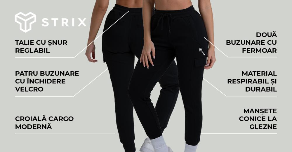 Pantaloni sport pentru femei ZOA Black - STRIX