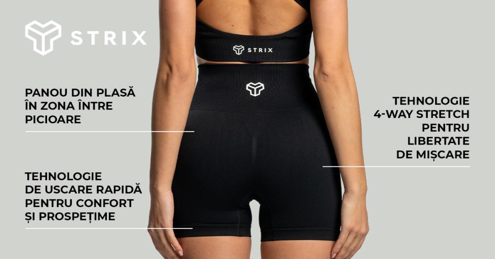 Pantaloni scurți pentru femei Seamless Black - STRIX