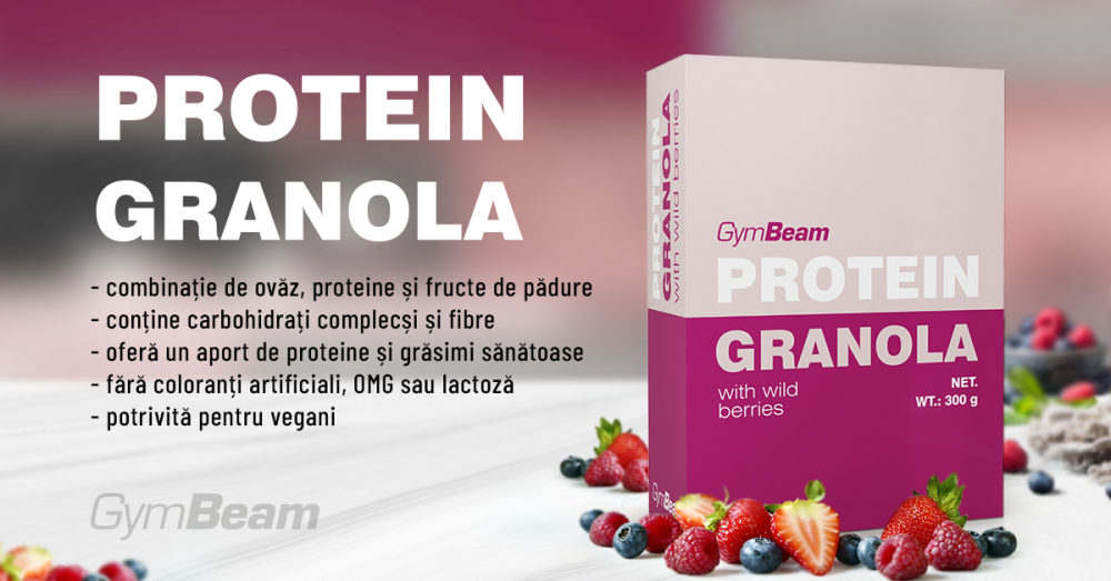 Granola proteică cu fructe de pădure - GymBeam