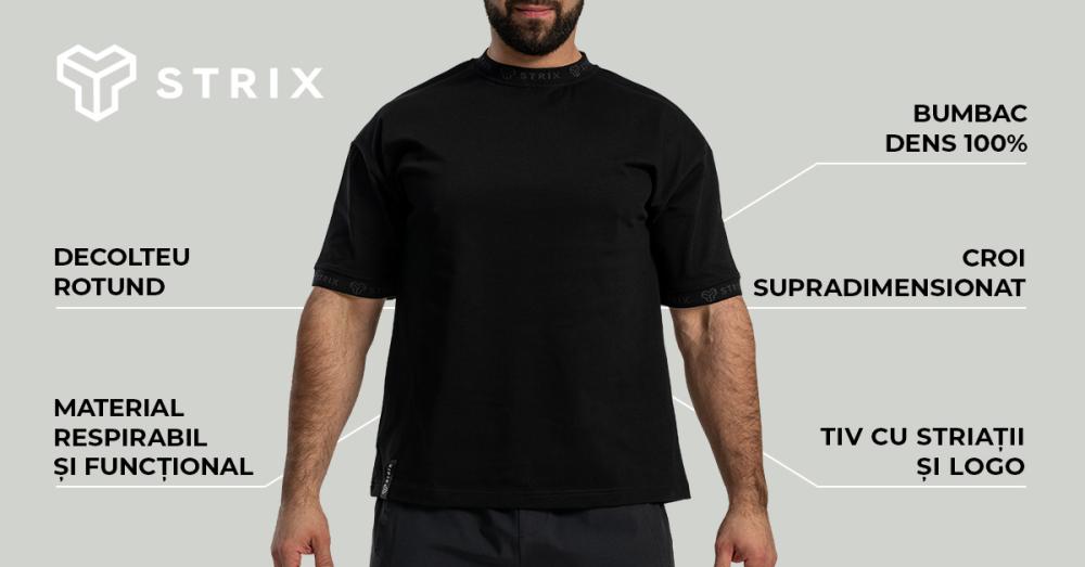 Tricou Oversized Heavy Black - STRIX