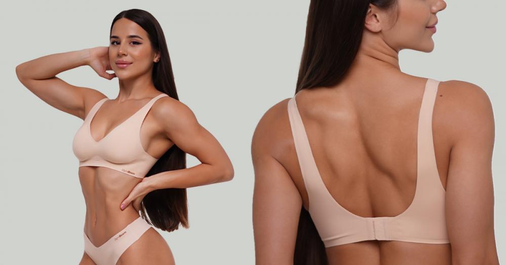 Sutien fără cusături Beige - GymBeam