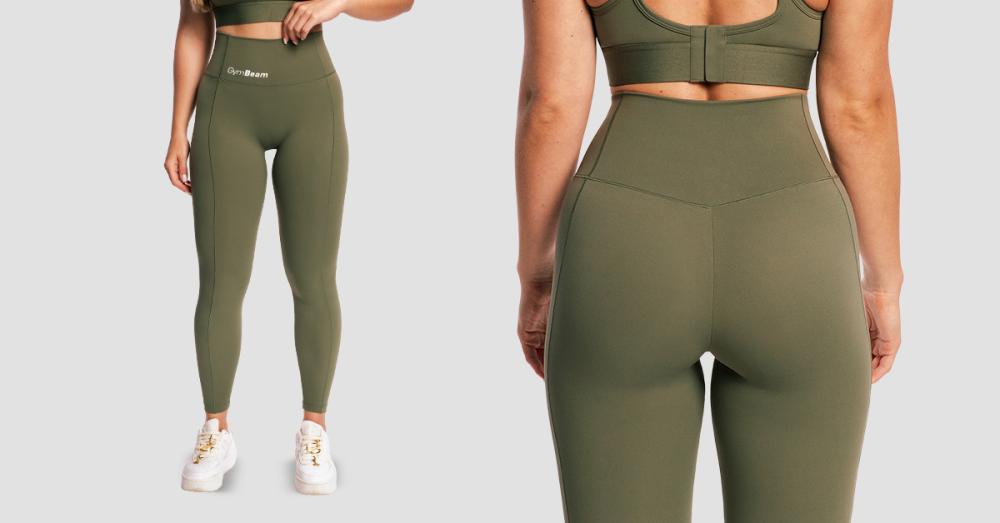 Leggings de luptă pentru femei Olive Grey - GymBeam