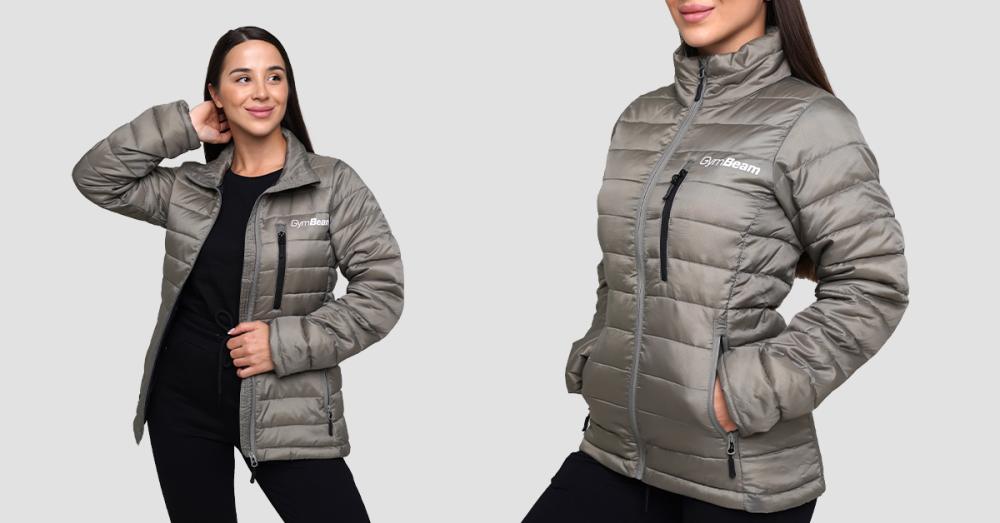 Geacă pentru femei Puffer Vetiver/Black- GymBeam
