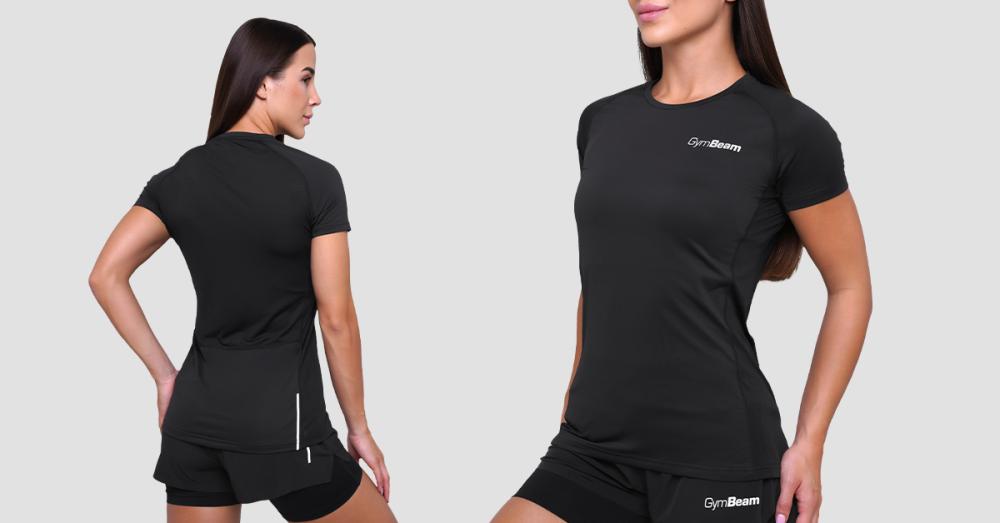Tricou de alergare pentru femei Pulse Black - GymBeam