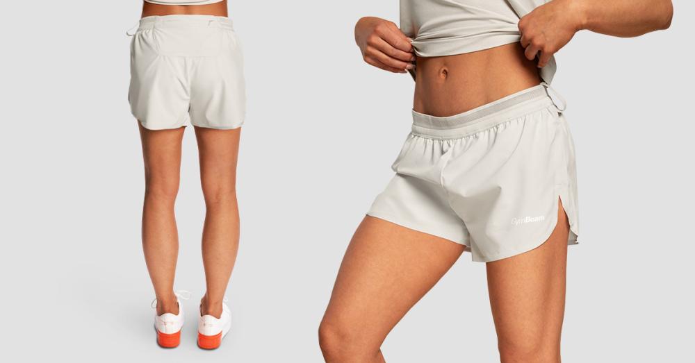 Pantaloni scurți de alergare pentru femei Pulse X Grey - GymBeam