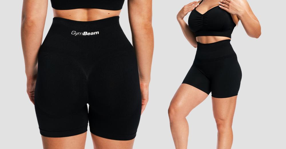 Pantaloni scurți pentru femei Sculpt Seamless Black - GymBeam