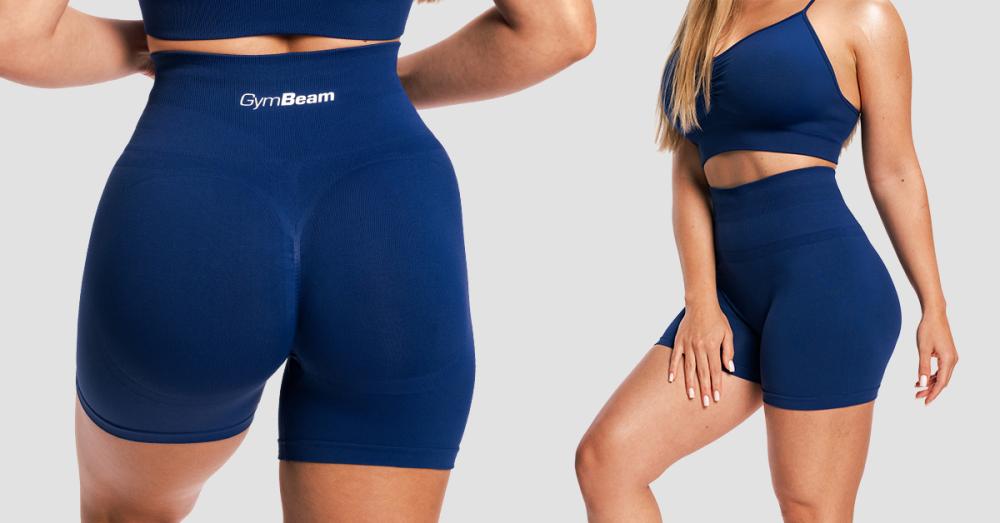 Pantaloni scurți pentru femei Sculpt Seamless Navy - GymBeam
