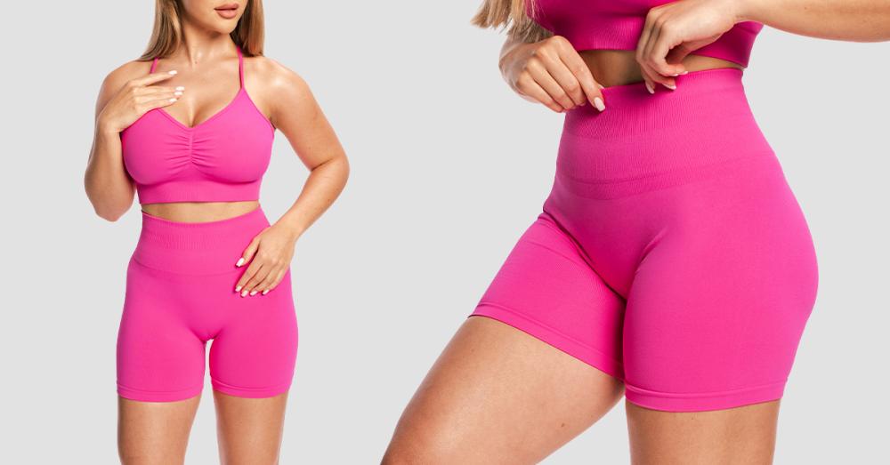 Pantaloni scurți pentru femei Sculpt Seamless Rose - GymBeam