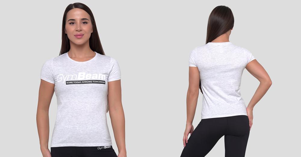 Tricou pentru femei Strong Tomorrow Grey - GymBeam