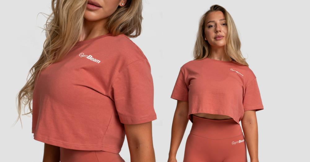 Tricou pentru femei Cropped Limitless Cinnamon - GymBeam