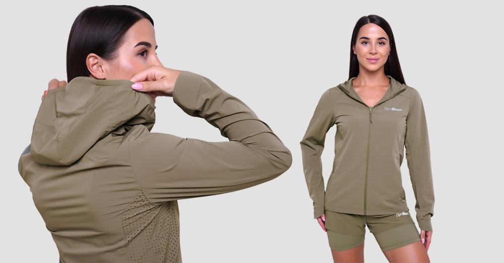 Geacă de alergare pentru femei Pulse Vetiver - Gymbeam