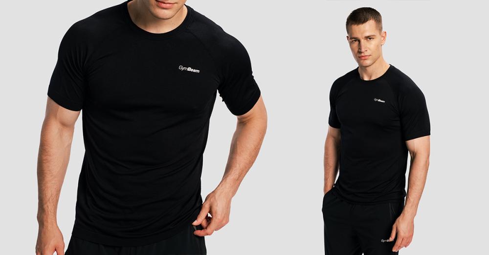 Tricou de alergare pentru bărbați Pulse X Black - GymBeam