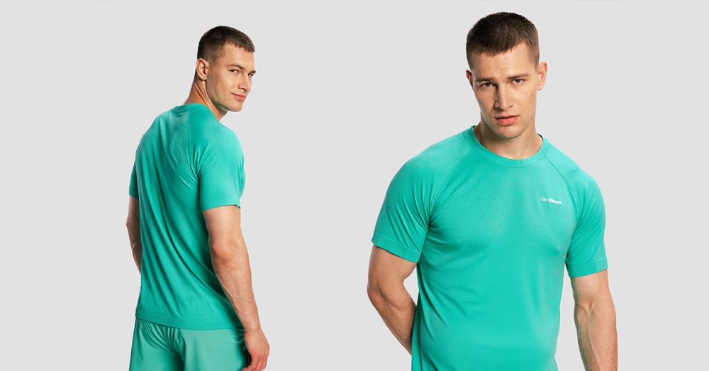 Tricou de alergare pentru bărbați Pulse X Green - GymBeam