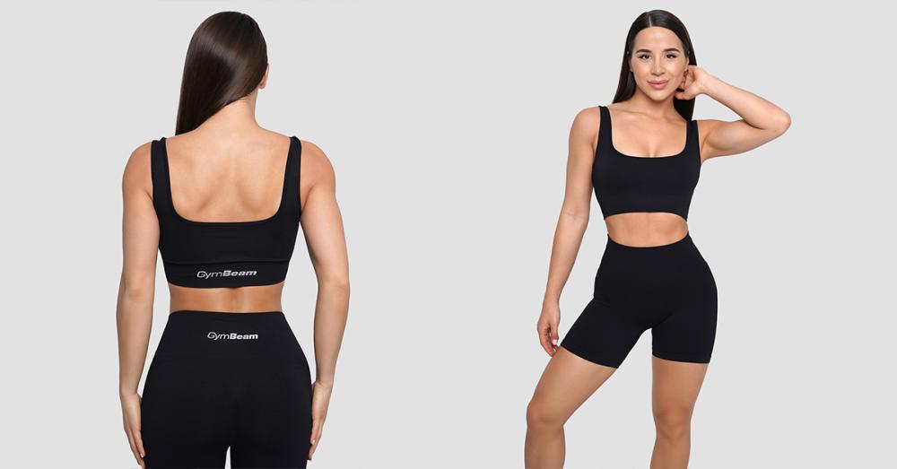 Seamless Lift Black Sports Bra - GymBeam