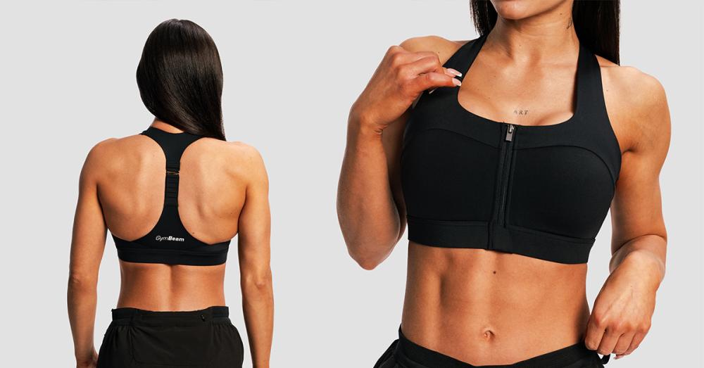 Sutien sport de alergare pentru femei Pulse X Black - GymBeam