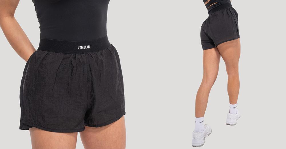 Pantaloni scurți pentru femei Flow Black - GymBeam