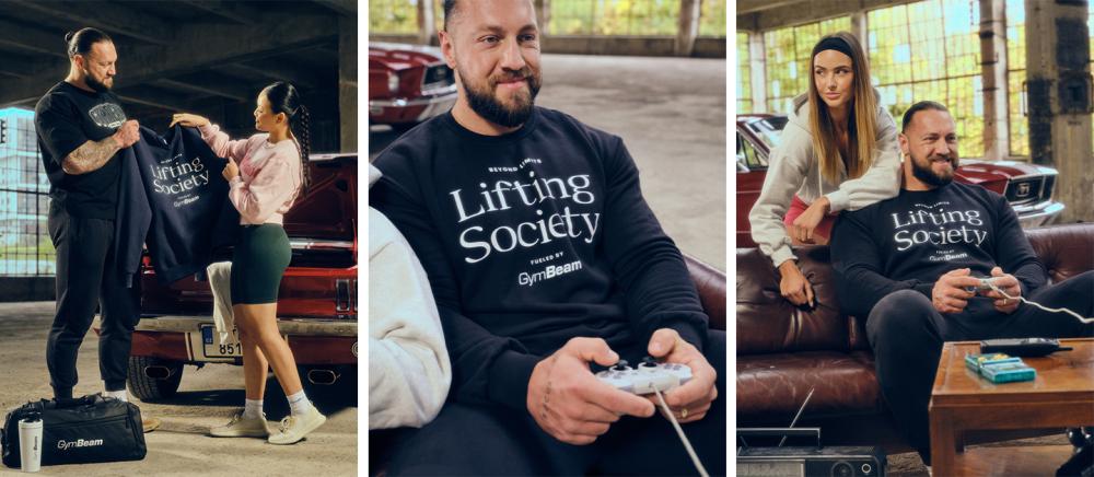 Hanorac Lifting Society Black - GymBeam