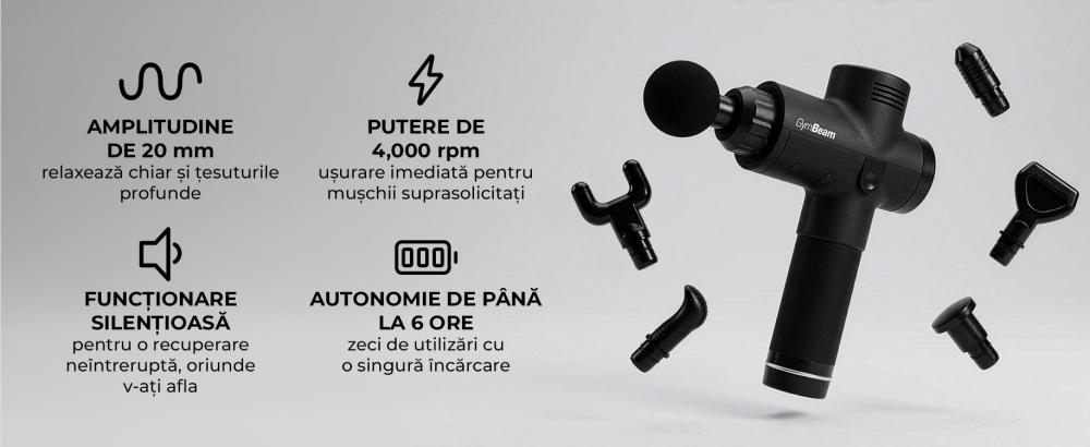 Beneficiile și caracteristicile Pistolului de masaj VI Black - GymBeam