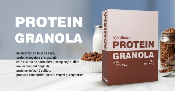 Granola proteică cu ciocolată - Gymbeam