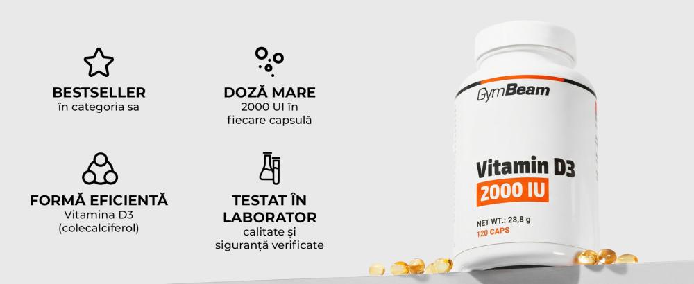 Vitamina D3 2000 IU - GymBeam
