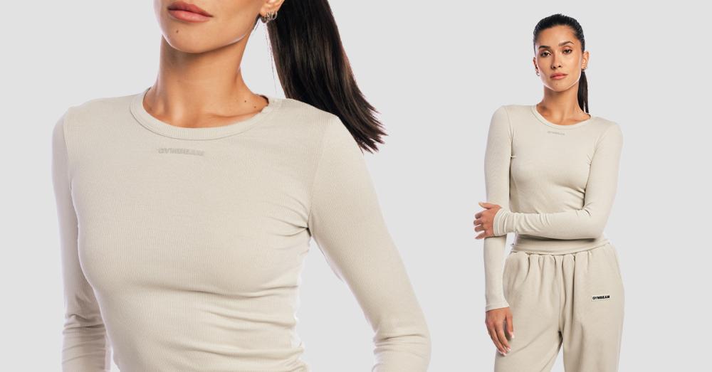 Top cu mânecă lungă pentru femei Aura Grey - GymBeam