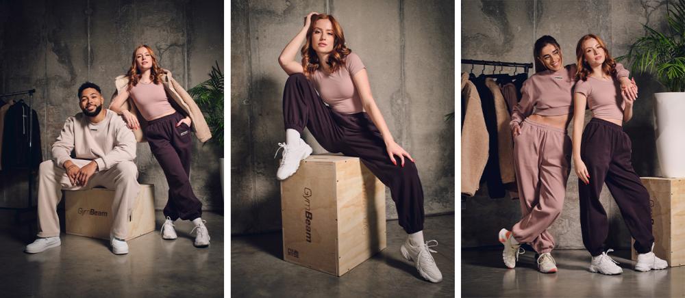 Pantalonii sport pentru femei Aura Tee Brown - GymBeam