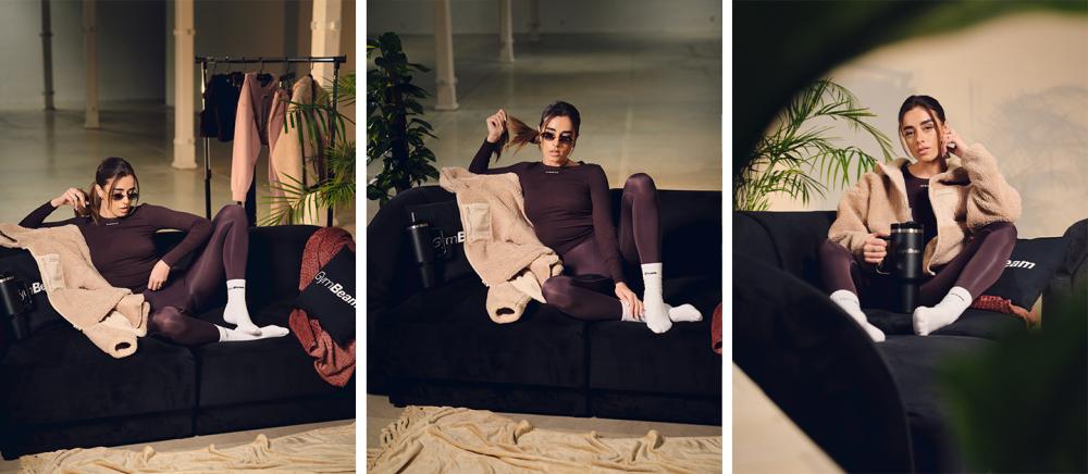 Colanți pentru femei Aura Tee Brown - GymBeam