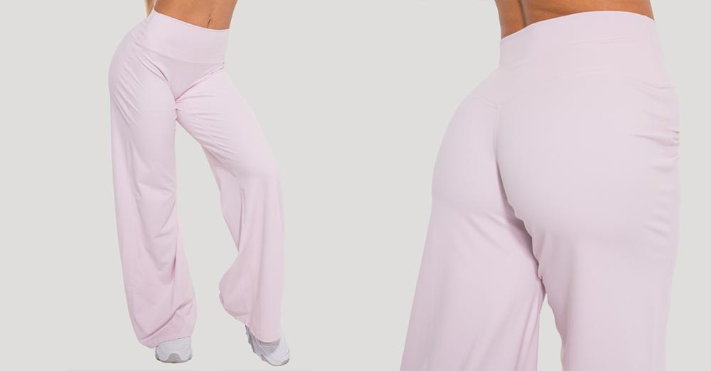 Pantaloni sport pentru femei Straight Flow Blush - GymBeam