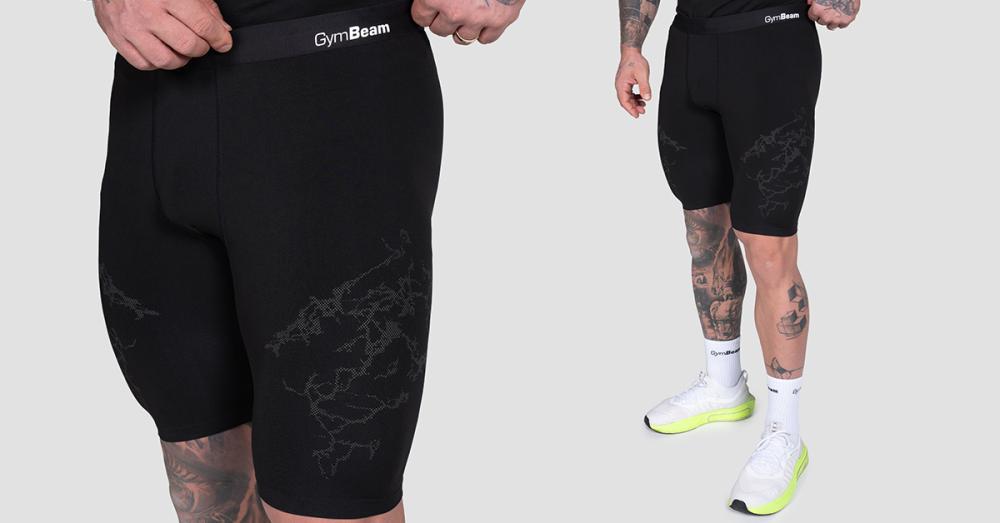 Șorturi Seamless Static Negru - GymBeam