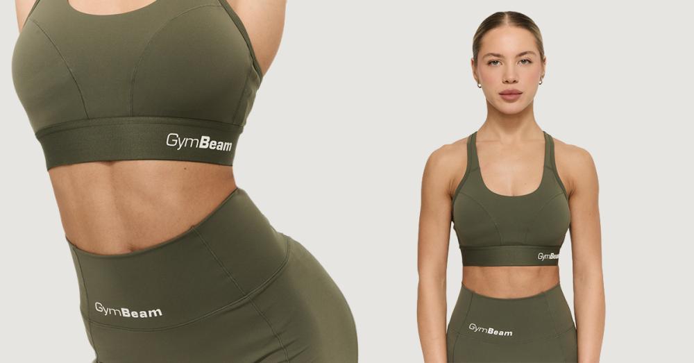 Sutien sport Combat Olive Grey - GymBeam