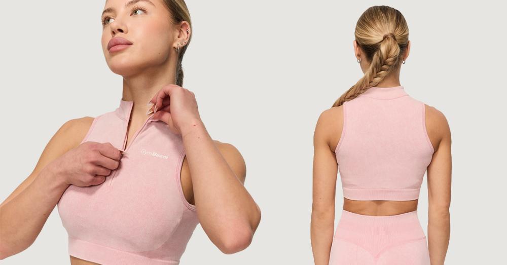 Sutien sport Fierce Seamless Baby Pink - GymBeam