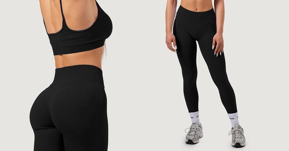 Colanți fără cusături pentru femei NEO Black - GymBeam