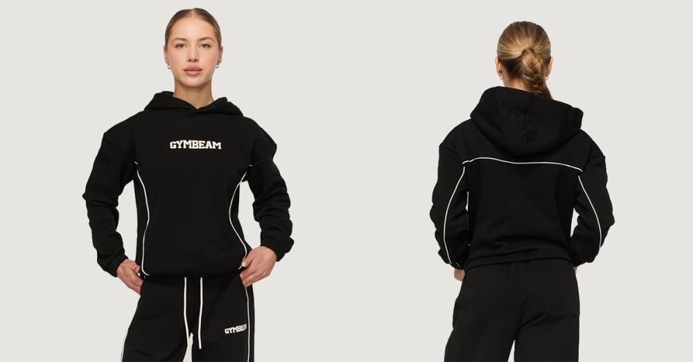 Hanorac pentru femei Varsity Black - GymBeam