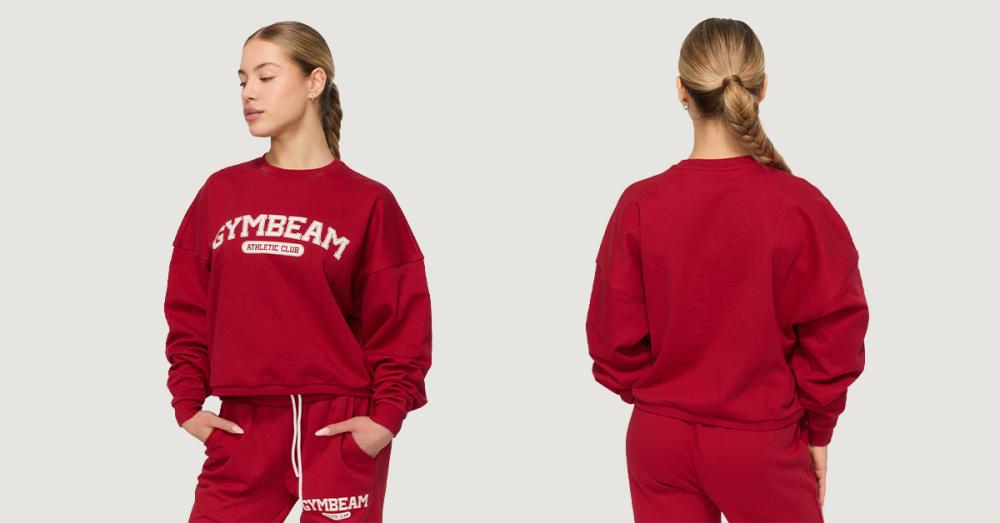 Hanorac pentru femei Varsity Red - GymBeam
