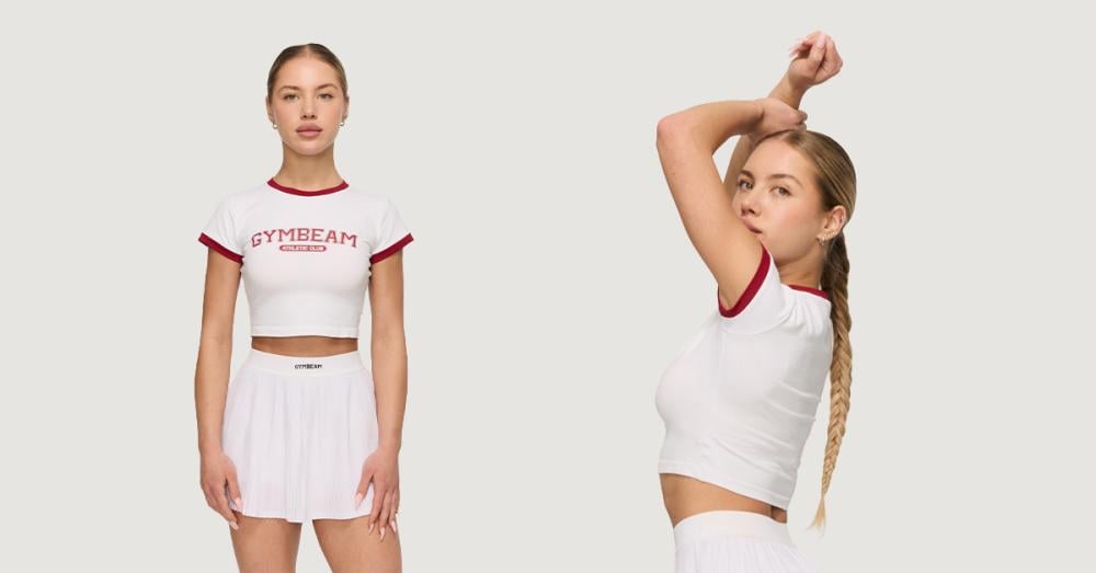 Tricou pentru femei Varsity White - GymBeam