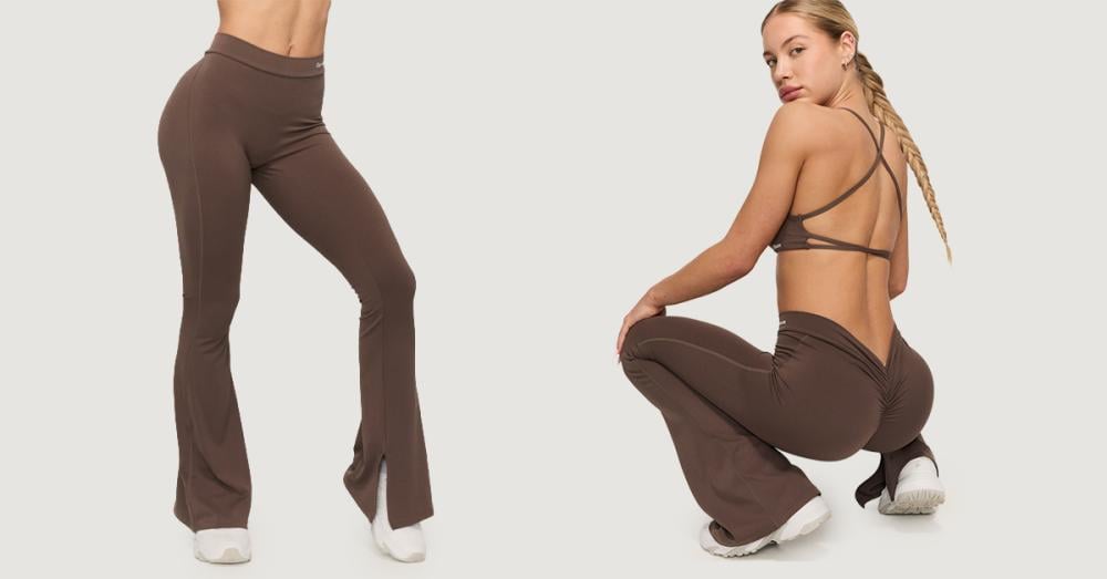 Pantaloni pentru femei Fierce V-back Cappuccino - GymBeam