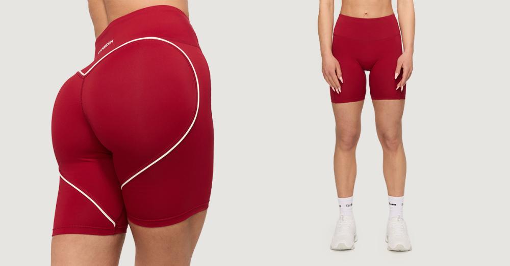Pantaloni scurți pentru femei Varsity Red - GymBeam